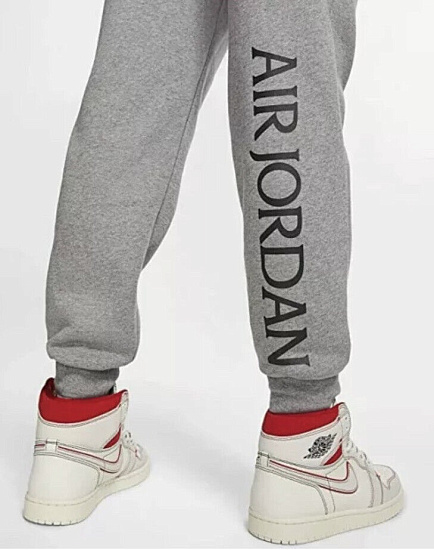 Брюки мужские Nike Air Jordan Jumpman Classics Fleece Grey - Фото 5 большая