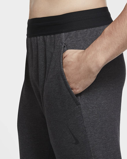Брюки мужские Nike Yoga Black/Heather/Black - Фото 4 большая