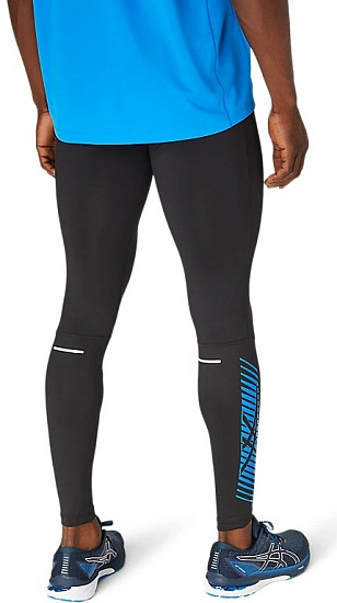 Тайтсы мужские ASICS Icon Black/Electric Blue - Фото 4 большая