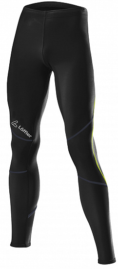 Брюки мужские Loffler Running Black/Lime - Фото 1 большая