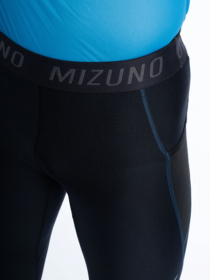 Тайтсы мужские Mizuno BG3000 Long Black/Blue Wing Teal - Фото 5 большая