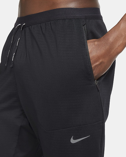 Брюки мужские Nike Phenom Elite Knit Pant Black/Black/Reflective Silv - Фото 19 большая