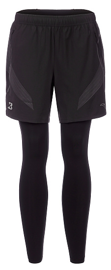 Тайтсы мужские Anta Running 2in1 Black - Фото 1 большая