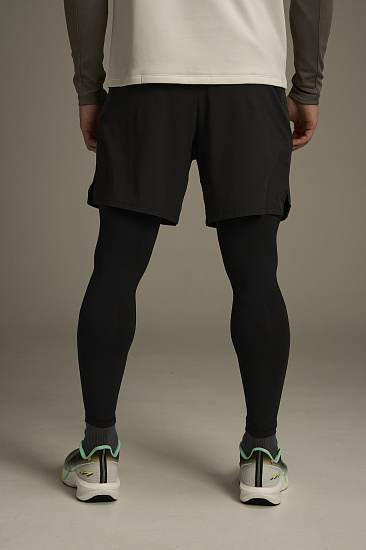 Тайтсы мужские Anta Running 2in1 Black - Фото 4 большая