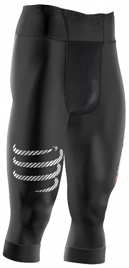 Тайтсы мужские Compressport Pirate 3/4 Черный - Фото 1 большая