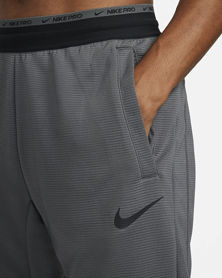 Брюки мужские Nike Pro Iron Grey/Black/Black - Фото 2 большая