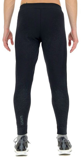 Брюки мужские UYN Running Exceleration Wind Long Black/Cloud - Фото 2 большая