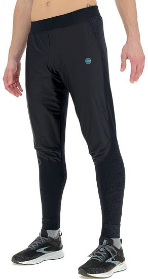 Брюки мужские UYN Running Exceleration Wind Long Black/Cloud - Фото 3 большая