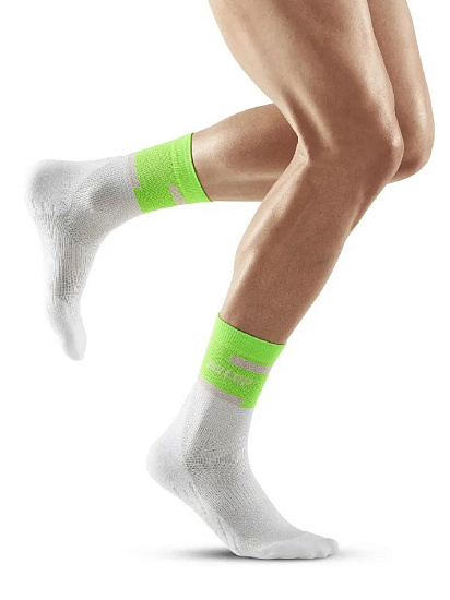 Носки мужские CEP C104M The Run Compression Mid Cut Green/White - Фото 3 большая