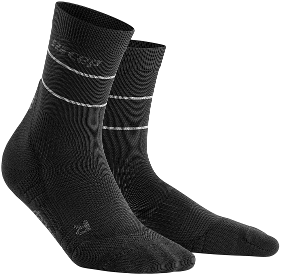 Носки женские CEP C103RW Reflective Compression Mid Cut Black - Фото 1 большая
