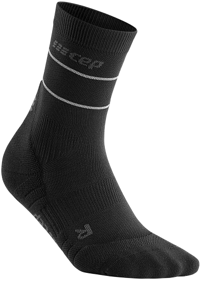 Носки женские CEP C103RW Reflective Compression Mid Cut Black - Фото 2 большая