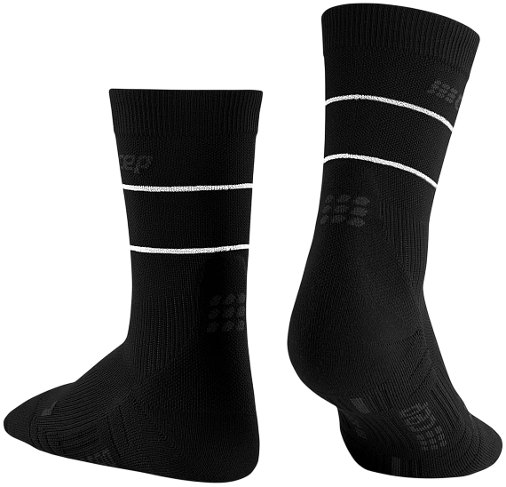 Носки женские CEP C103RW Reflective Compression Mid Cut Black - Фото 5 большая