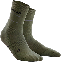 Носки мужские CEP C103RM Reflective Compression Mid Cut Dark Green