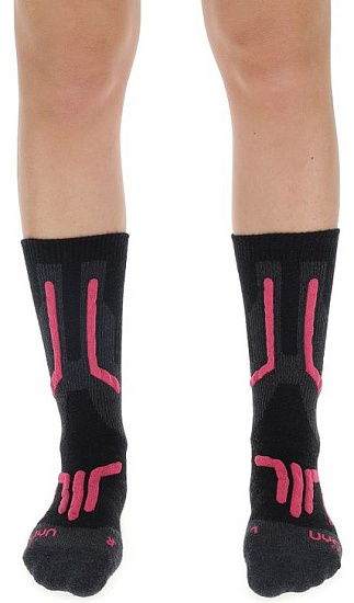 Носки женские UYN Ski Cross Country 2In Black/Pink - Фото 4 большая