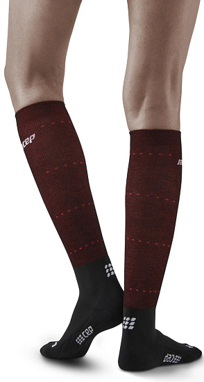 Носки женские CEP CR212W Infrared Recovery Compression Tall Black/Red - Фото 4 большая