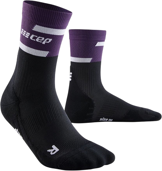 Носки мужские CEP C104M The Run Compression Mid Cut Violet/Black - Фото 1 большая