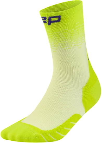 Носки мужские CEP C106FM Core Run Edt. Fade Compression Mid Cut Lime/Blue - Фото 1 большая