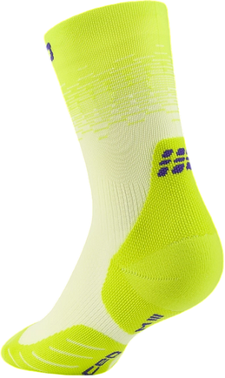Носки мужские CEP C106FM Core Run Edt. Fade Compression Mid Cut Lime/Blue - Фото 2 большая