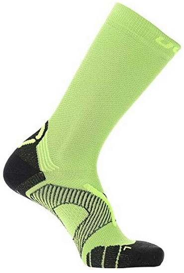 Носки мужские UYN Run Super Fast Mid Green/Yellow - Фото 2 большая