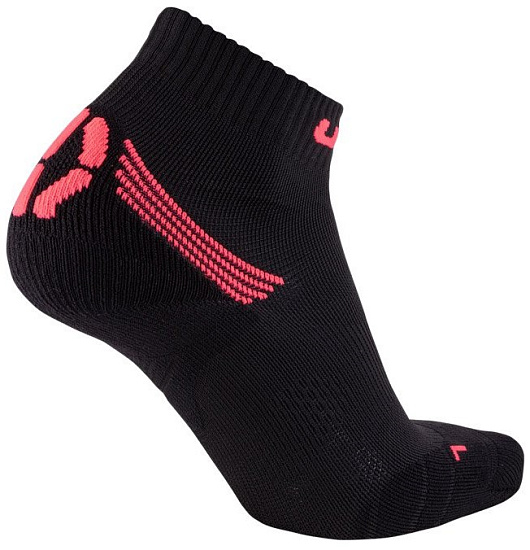 Носки женские UYN Run Veloce Black/Coral Fluo - Фото 2 большая