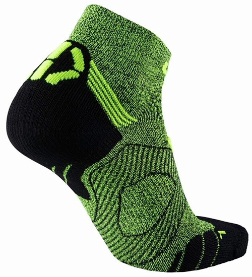 Носки мужские UYN Run Super Fast Yellow Fluo Melange/Black - Фото 2 большая