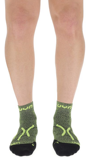 Носки мужские UYN Run Super Fast Yellow Fluo Melange/Black - Фото 3 большая