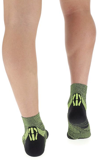 Носки мужские UYN Run Super Fast Yellow Fluo Melange/Black - Фото 4 большая