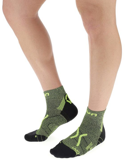 Носки мужские UYN Run Super Fast Yellow Fluo Melange/Black - Фото 5 большая