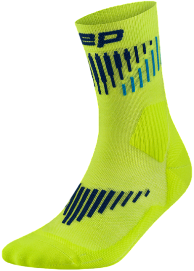 Носки женские CEP C025W Core Run Merino Mid Cut 3.0 Lime/Blue - Фото 1 большая