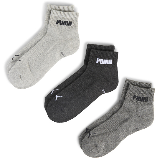 Носки Puma New Generation Cushioned Quarter 3P Greycombo - Фото 1 большая
