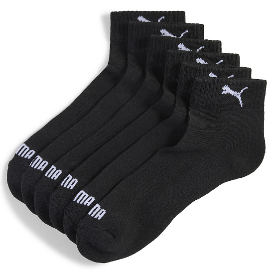 Носки Puma Cushioned Quarter 3P Black - Фото 1 большая
