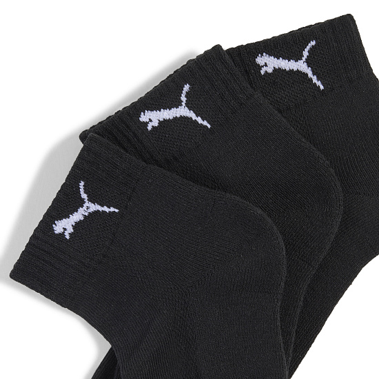Носки Puma Cushioned Quarter 3P Black - Фото 2 большая