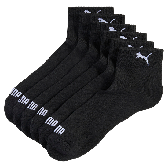 Носки Puma Cushioned Quarter 3P Black - Фото 1 большая