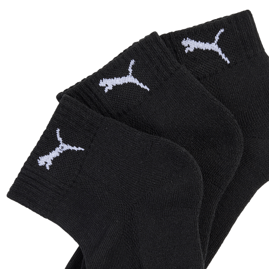 Носки Puma Cushioned Quarter 3P Black - Фото 2 большая
