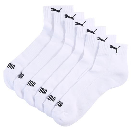 Носки Puma Cushioned Quarter 3P White - Фото 1 большая