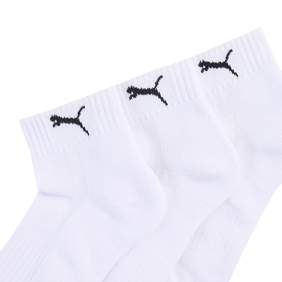 Носки Puma Cushioned Quarter 3P White - Фото 2 большая