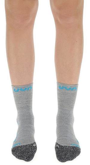 Носки женские UYN Winter Pro Run Light Grey/Turquoise - Фото 3 большая