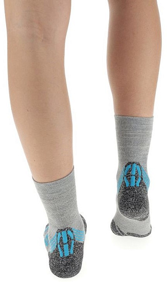 Носки женские UYN Winter Pro Run Light Grey/Turquoise - Фото 4 большая