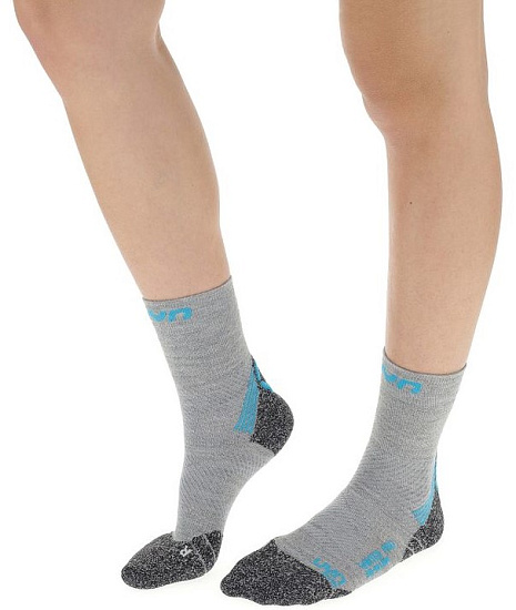 Носки женские UYN Winter Pro Run Light Grey/Turquoise - Фото 5 большая