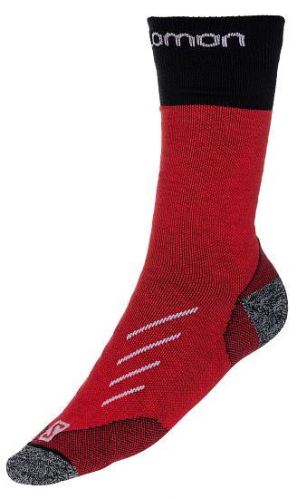 Носки Salomon Pulse Crew Poppy Red/Black/Purple - Фото 1 большая