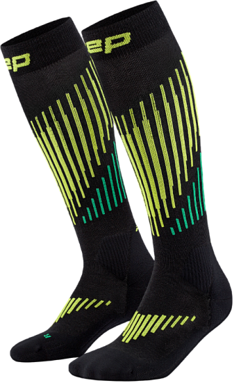 Носки мужские CEP C225M Core Run Merino Tall Compression Black/Lime - Фото 3 большая