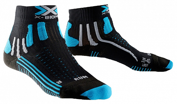 Носки женские X-Socks Effektor Running Black/Turquoise - Фото 1 большая
