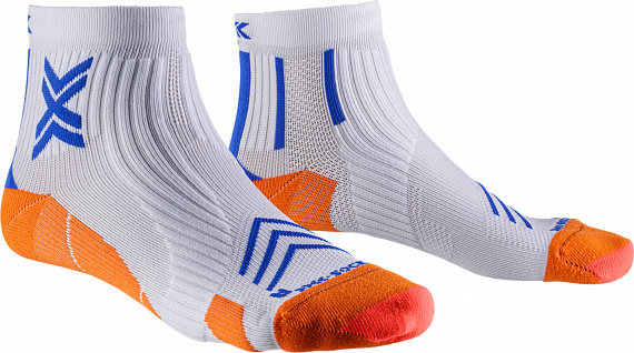 Носки X-Socks Run Expert Ankle White/Orange/Twyce Blue - Фото 1 большая
