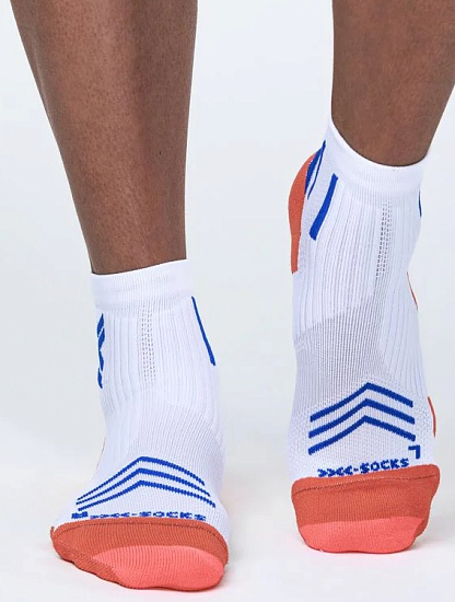 Носки X-Socks Run Expert Ankle White/Orange/Twyce Blue - Фото 2 большая