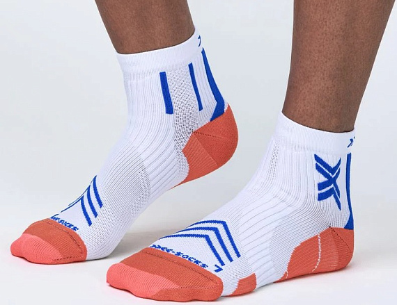 Носки X-Socks Run Expert Ankle White/Orange/Twyce Blue - Фото 3 большая
