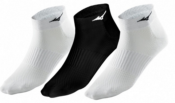 Носки Mizuno Training Mid 3P бел/чер - Фото 1 большая