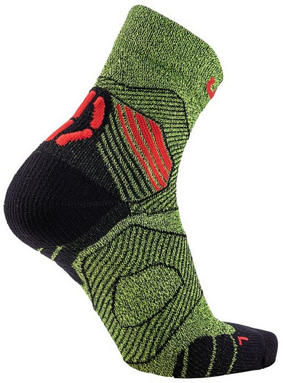 Носки мужские UYN Run Trail Challenge Yellow Fluo Melange/Red - Фото 2 большая