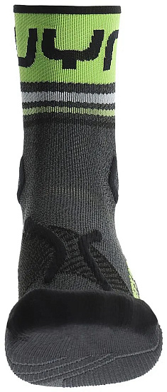 Носки мужские UYN Runner'S One Short Grey Melange/Lime Green - Фото 2 большая