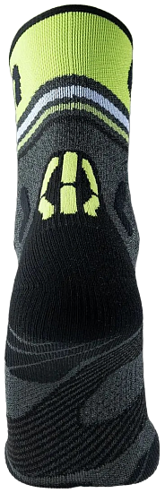 Носки мужские UYN Runner'S One Short Grey Melange/Lime Green - Фото 4 большая