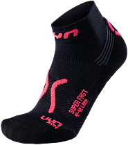 Носки женские UYN Run Super Fast Black/Coral Fluo
